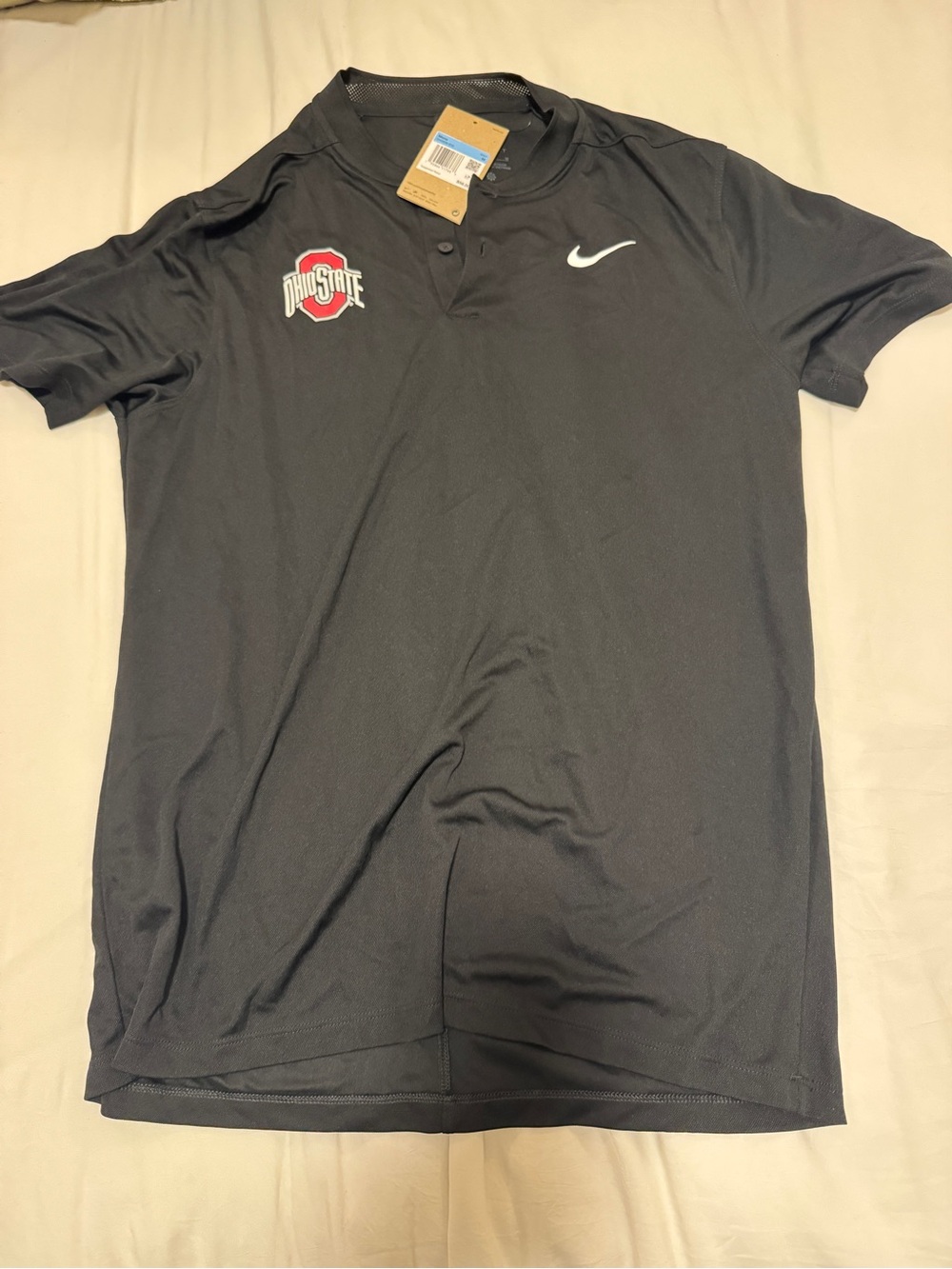 Nike Men’s Black Ohio State Athletic Mock-Neck Polo